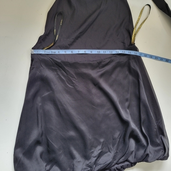 Osklen Mini Silk Bubble Hem Strap Black Dress M - Picture 3 of 11